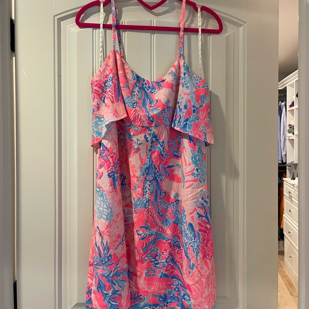 NWT multicolor Lilly dress with flutter detail